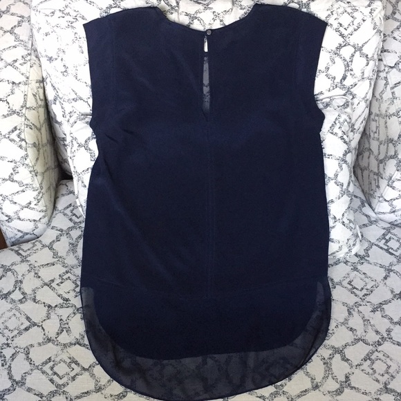 Rebecca Taylor navy silk sleeveless top - Picture 5 of 6